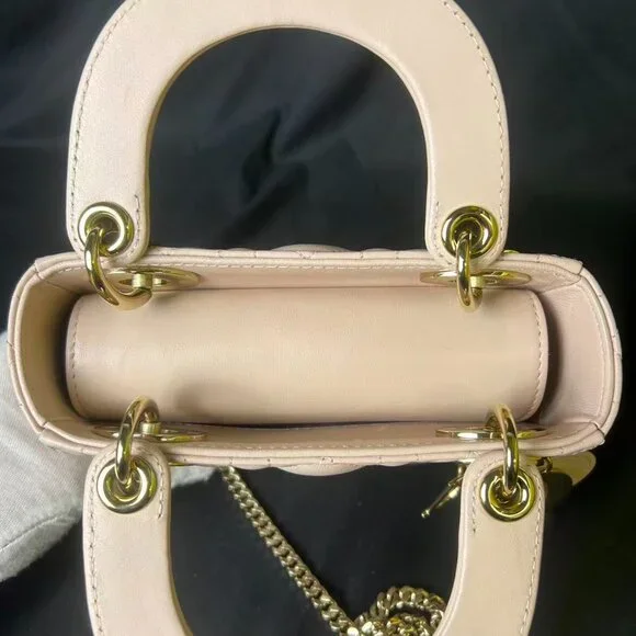 Lady Dior Mini Bag – Beige Lambskin with Gold Hardware - Picture 10 of 16